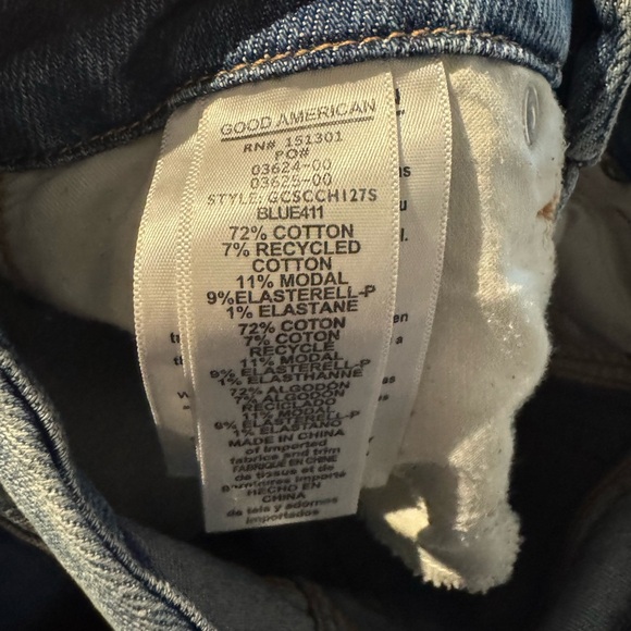 Good American Good Legs Stretch Distressed Skinny Jeans Indigo 439 Size 0 25 - Picture 12 of 16